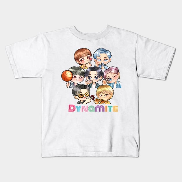 BTS Dynamite Kids T-Shirt by art4anj